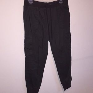 H&M Forest Green Cotton Cargo Joggers